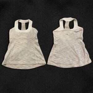 Lululemon Tank Scoop Neck Built-in Bra Racerback Pink Mist Space Dye Women's 8